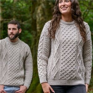 Aran Mor Irish Cable Knit Merino Wool  Sweater Pullover XL